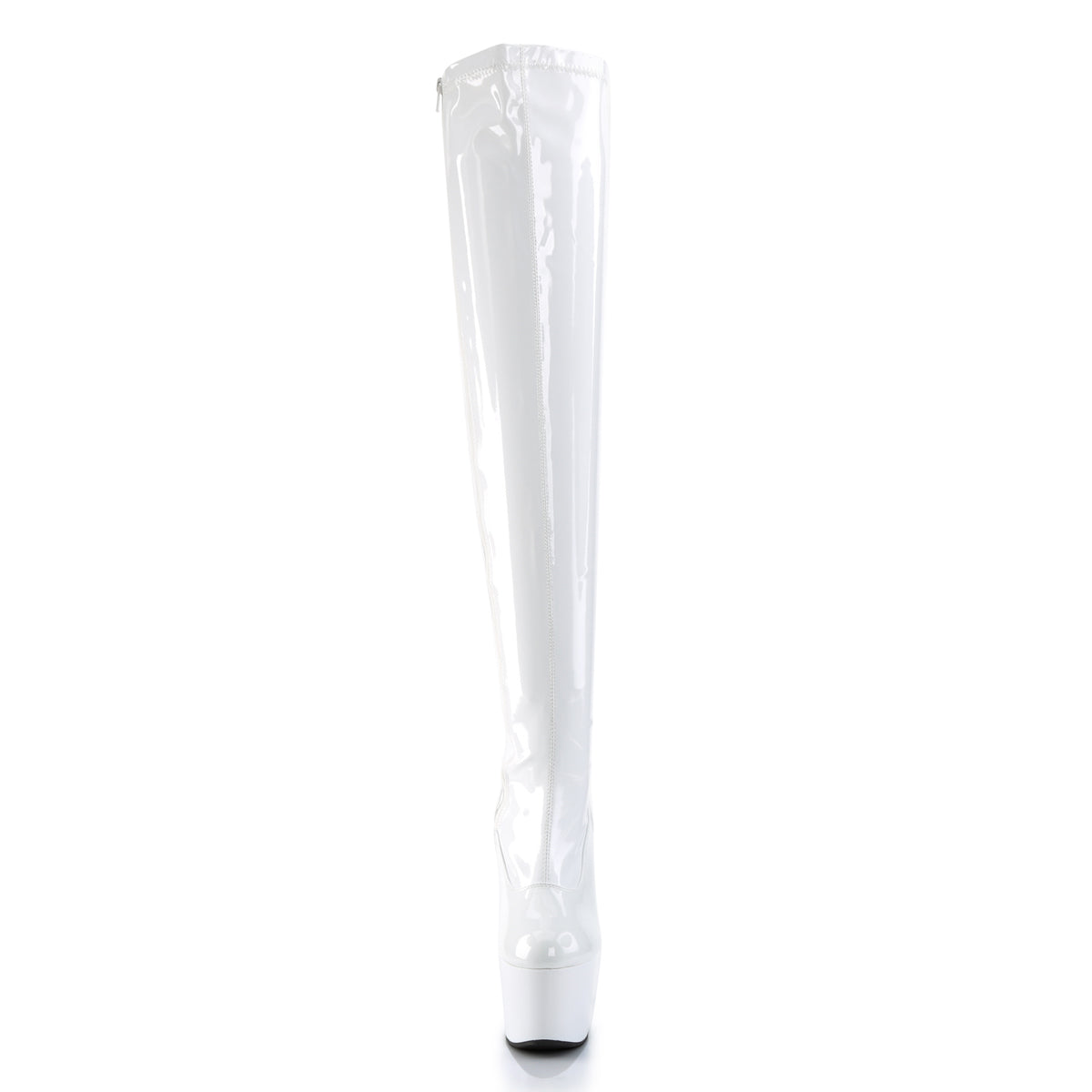 ADORE-3000 7 Inch Heel White Patent Pole Dancing Thigh Highs-Pleaser- Sexy Shoes Alternative Footwear