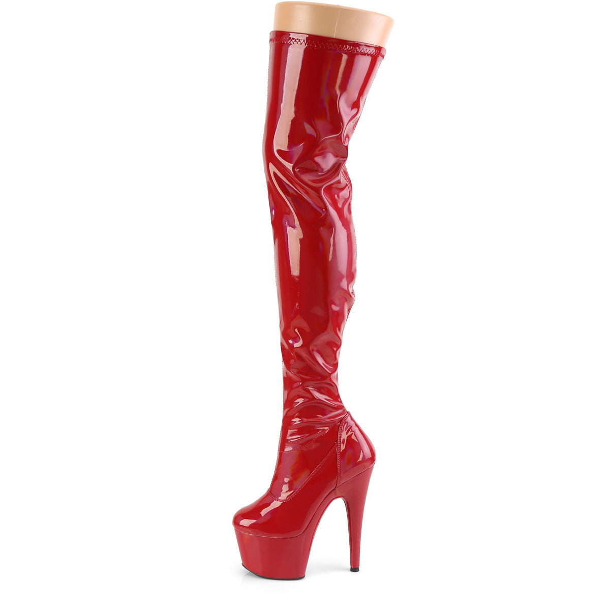 ADORE-3000HWR Pleaser 7" Heel Red Pole Dancing Thigh Highs-Pleaser- Sexy Shoes Pole Dance Heels