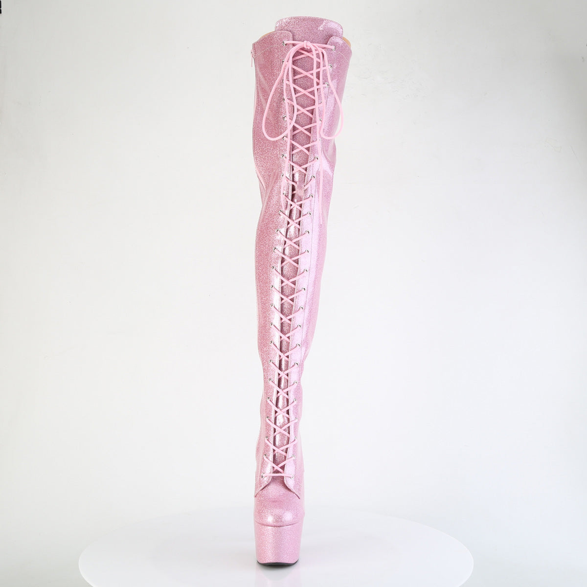 ADORE-3020GP Pleaser Pole Dancing Pink Glitter Thigh High Boots