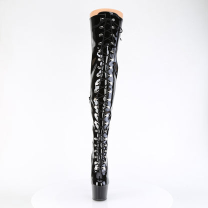 ADORE-3022 Pleaser Fesh Black Patent Exotic Dancing Thigh High Boots
