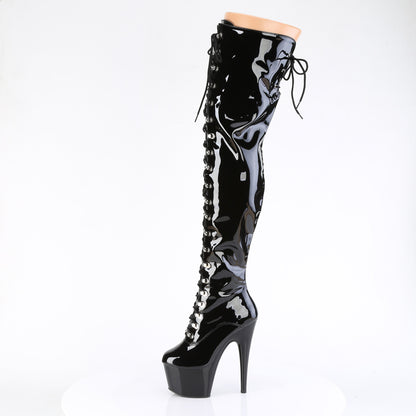 ADORE-3022 Pleaser Fesh Black Patent Exotic Dancing Thigh High Boots