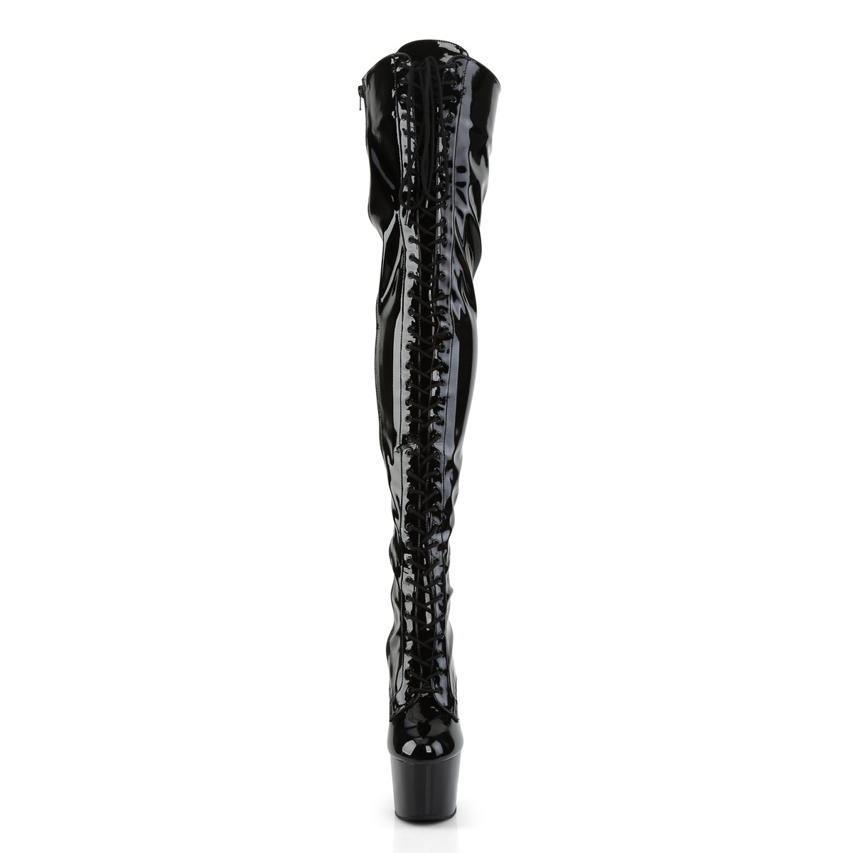 ADORE-3023 7" Heel Black Patent Fetish Pole Dance Thigh Boot-Pleaser- Sexy Shoes Alternative Footwear