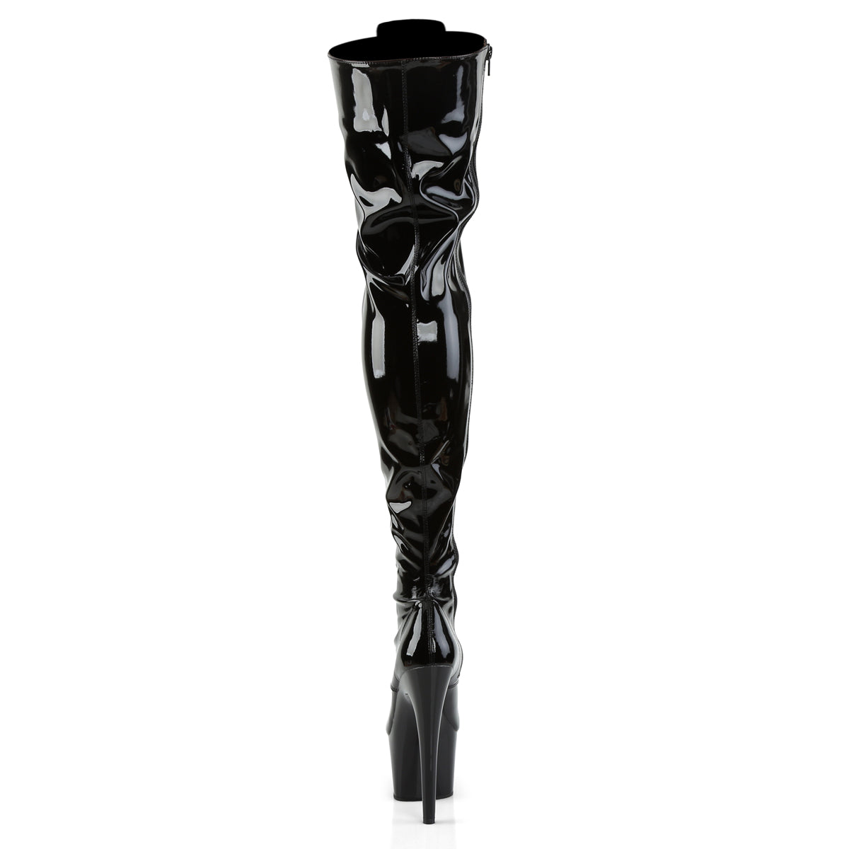 ADORE-3023 7" Heel Black Patent Fetish Pole Dance Thigh Boot-Pleaser- Sexy Shoes Fetish Footwear