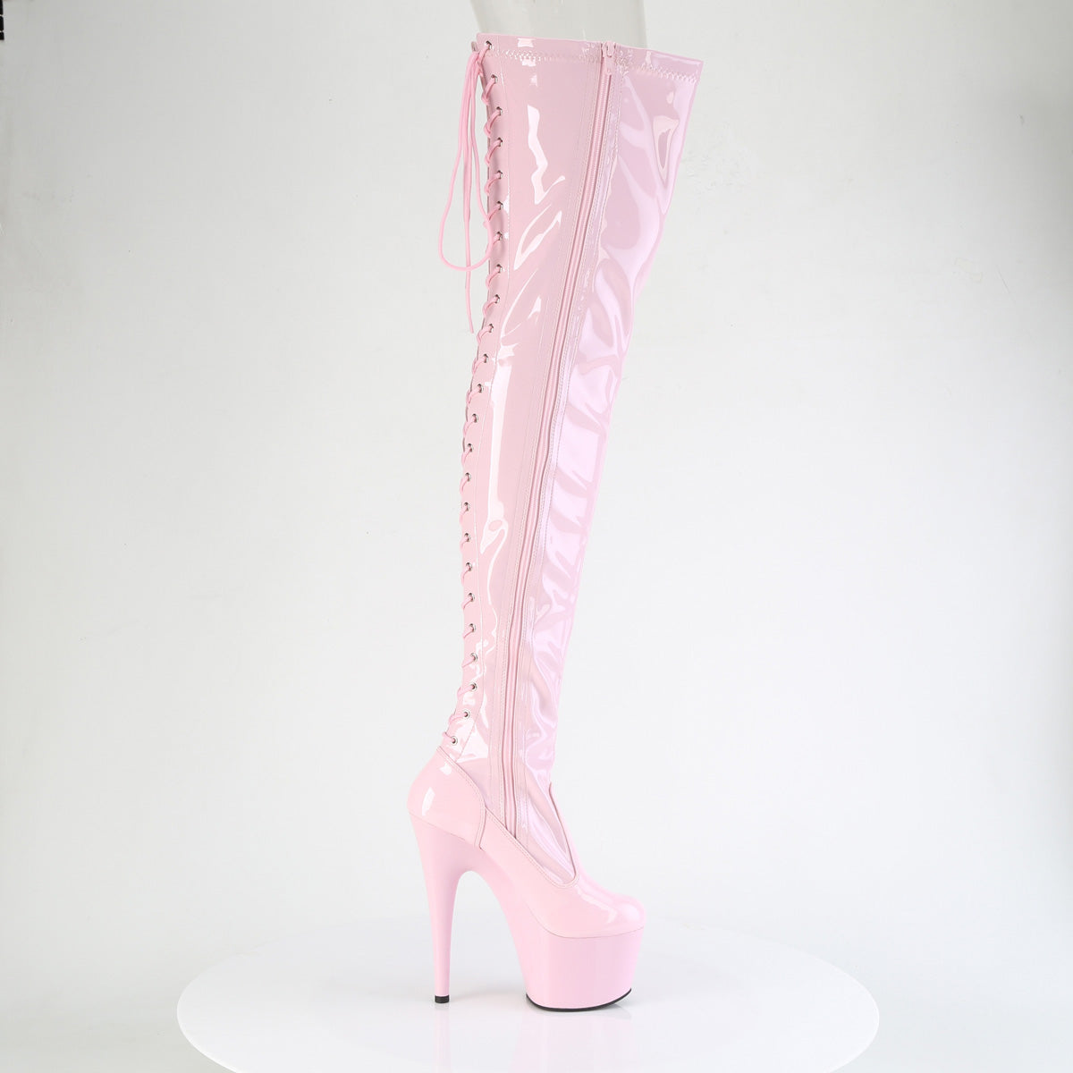 ADORE-3850 Pleaser Baby Pink Pole Dancing Thigh High Boots