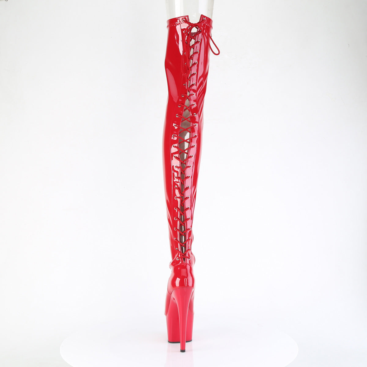 ADORE-3850 Pleaser Red Patent Pole Dancing Kinky Thigh High Boots