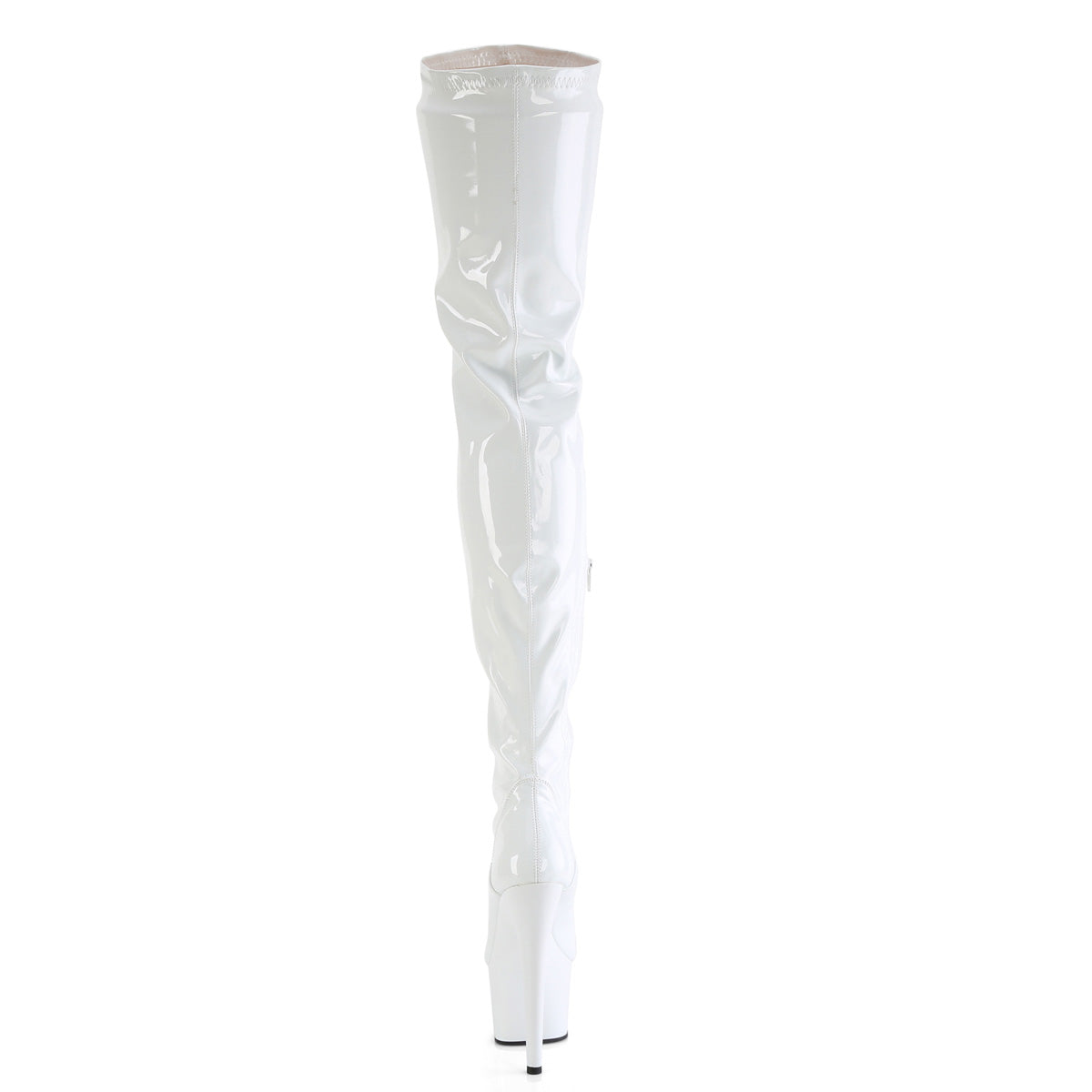 ADORE-4000 Pleaser White Patent Pole Dancing Crotch High Boots