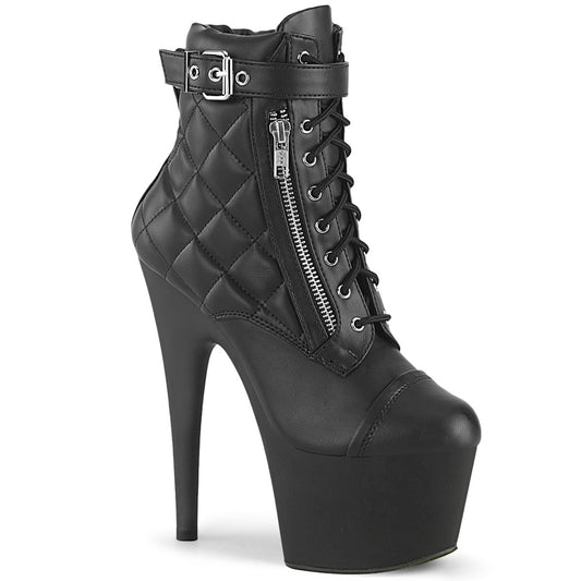 ADORE-700-05 Pleaser Black Faux Leather Exotic Dancing Ankle Boots