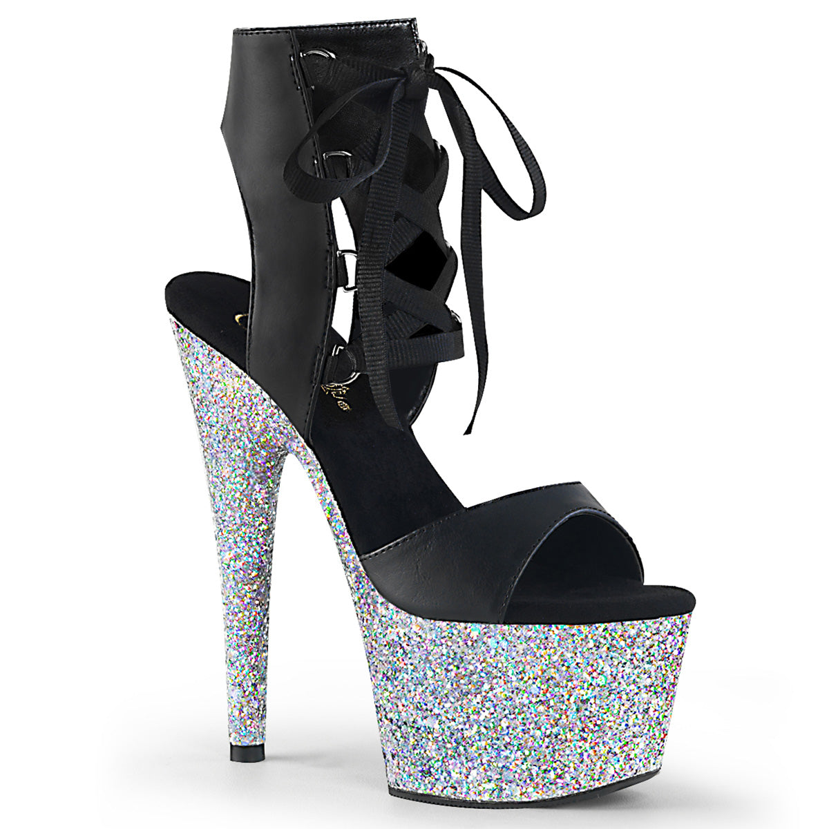 ADORE-700-14LG Sexy 7" Heel Black Sexy Sandals-Pleaser- Sexy Shoes