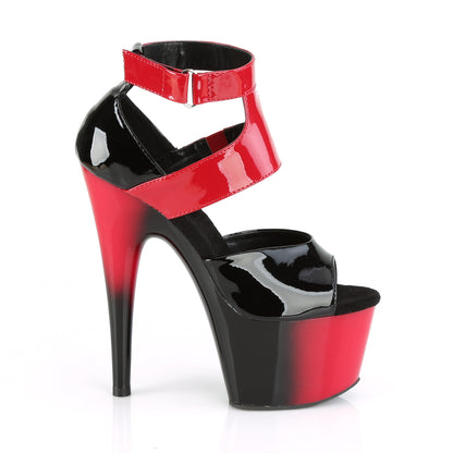 ADORE-700-16 Sexy 7" Heel Black and Red Sexy Sandals-Pleaser- Sexy Shoes Fetish Heels