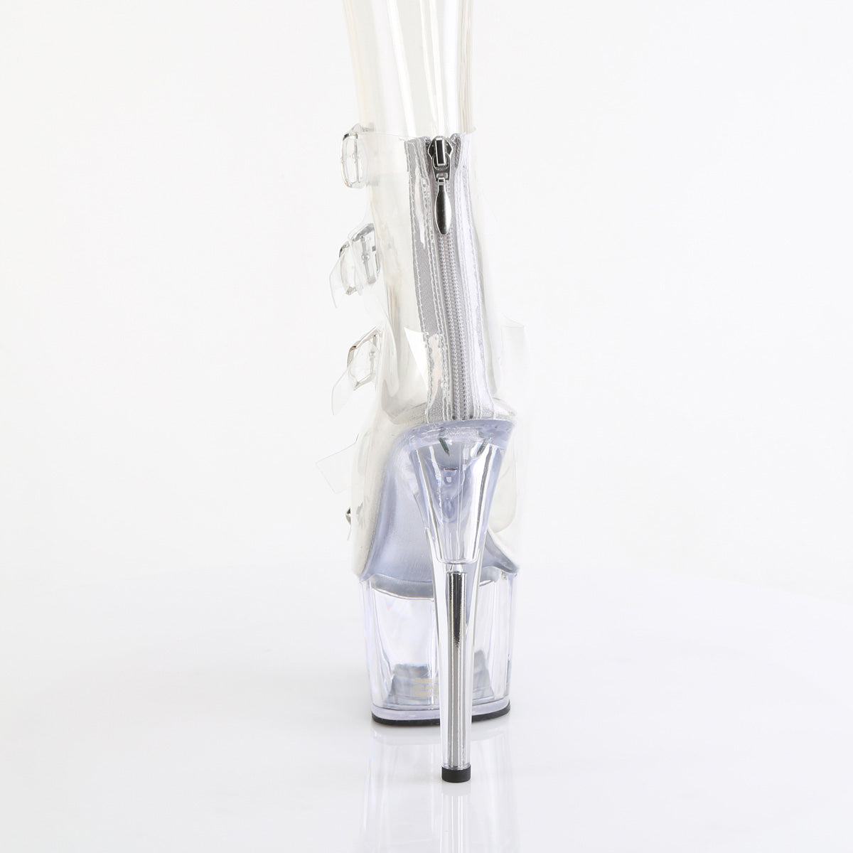 ADORE-700-33C Pleaser Clear Transparent Buckle Pole Dancing Ankle Boots