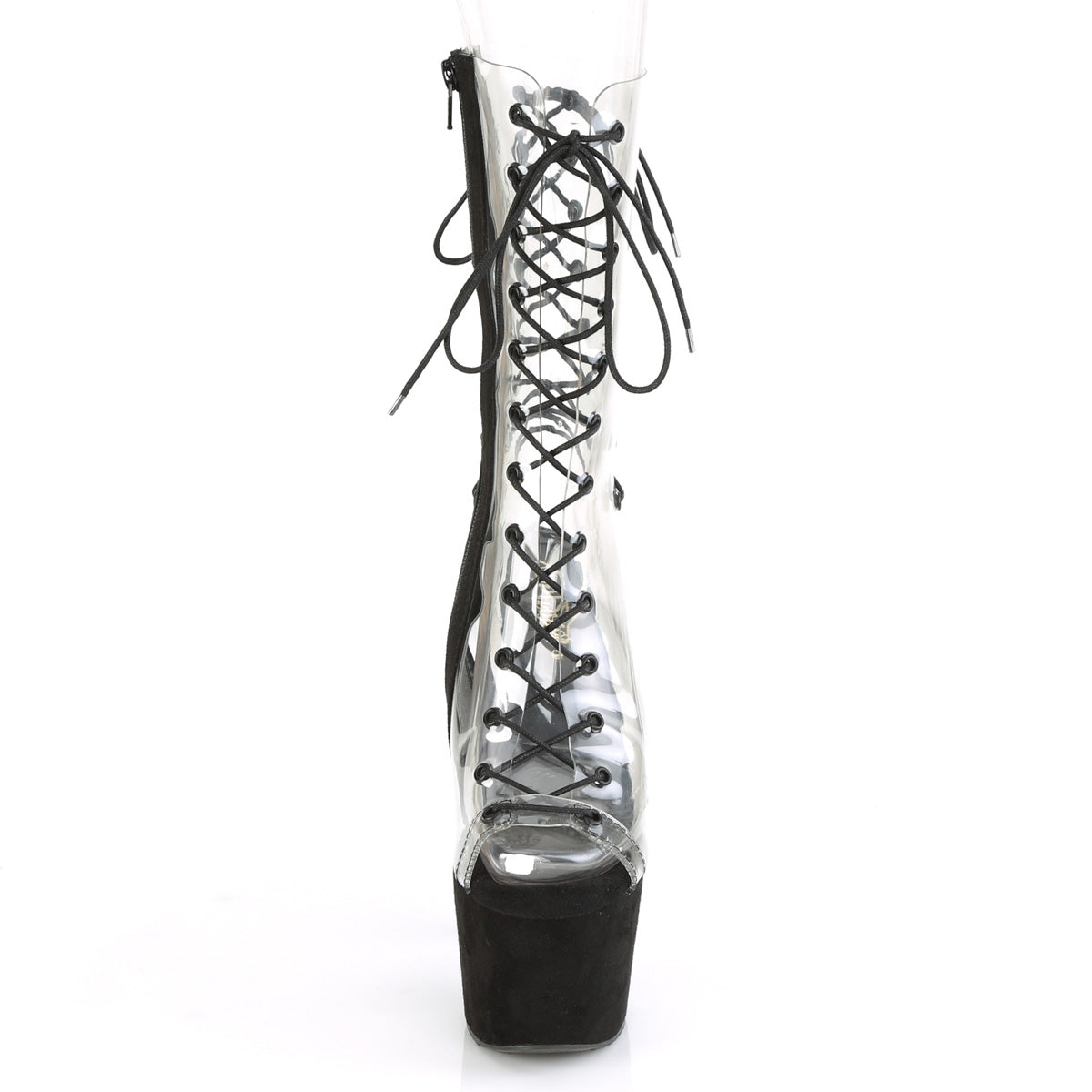 ADORE-700-60FS Sexy 7" Heel Clear Black Pole Dancer Sandals-Pleaser- Sexy Shoes Alternative Footwear