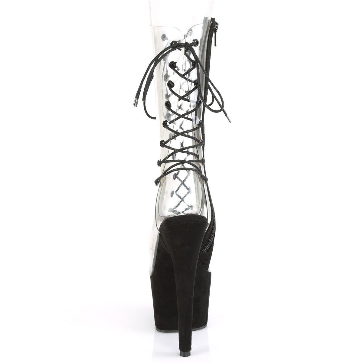 ADORE-700-60FS Sexy 7" Heel Clear Black Pole Dancer Sandals-Pleaser- Sexy Shoes Fetish Footwear