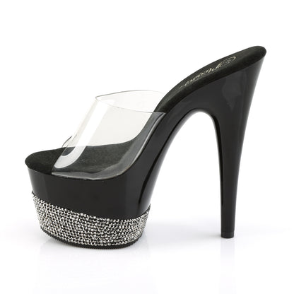 ADORE-701-3 Sexy Clear Black Pewter Bling Stripper Sandals-Pleaser- Sexy Shoes Pole Dance Heels