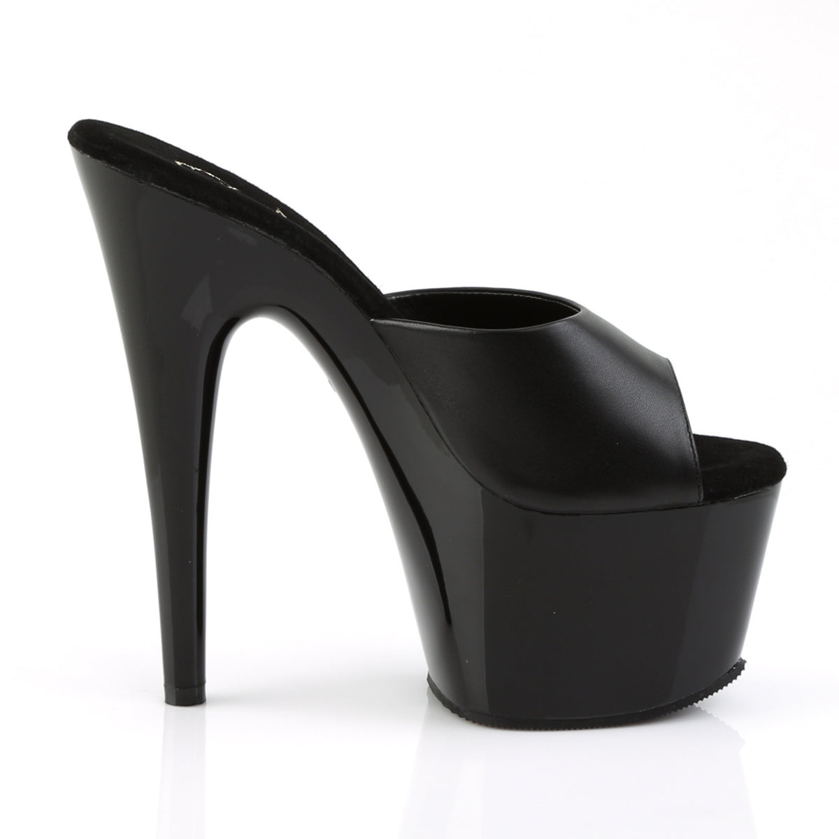 ADORE-701 Sexy 7" Heel Black Leather Sexy Sandals-Pleaser- Sexy Shoes Fetish Heels