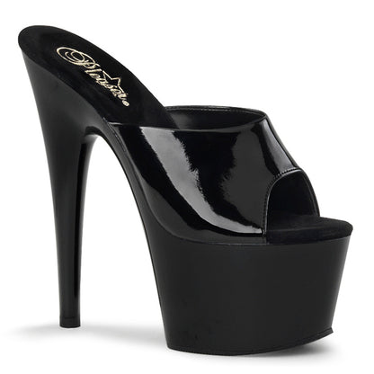 ADORE-701 Sexy 7 Inch Heel Black Patent Sexy Slip On Heels