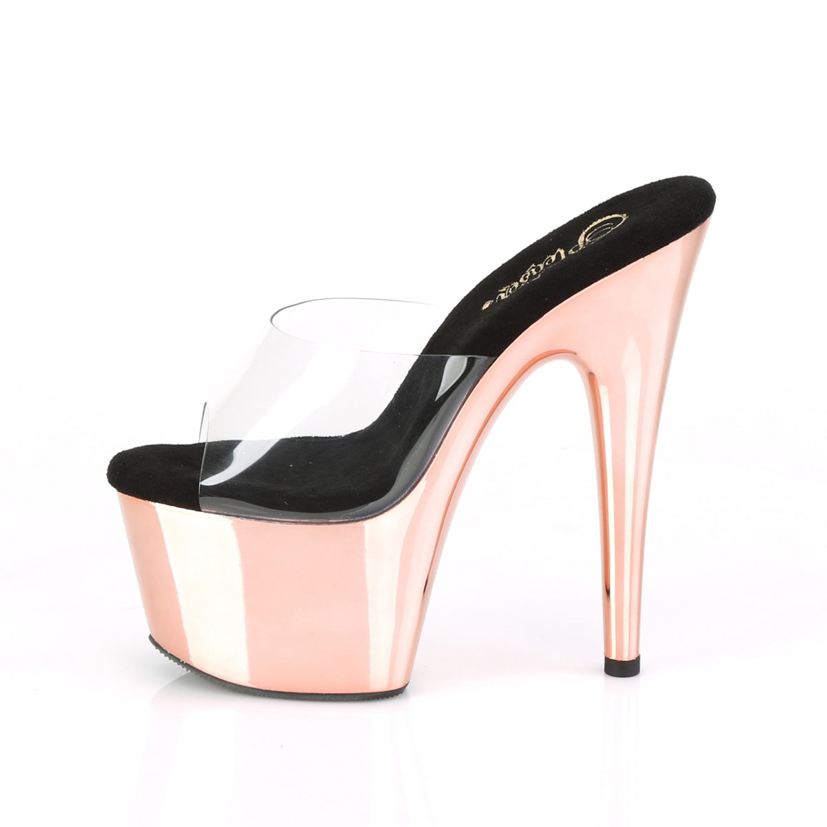 ADORE-701 Sexy 7" Heel Clear Rose Gold Stripper Sandals-Pleaser- Sexy Shoes Pole Dance Heels