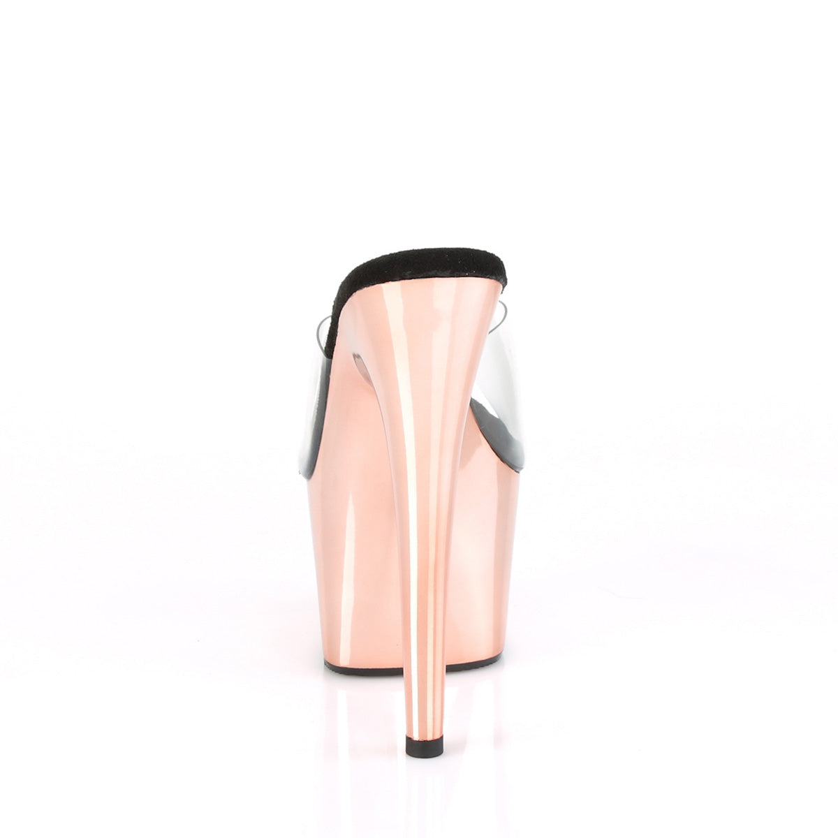 ADORE-701 Sexy 7" Heel Clear Rose Gold Stripper Sandals-Pleaser- Sexy Shoes Fetish Footwear