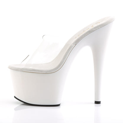 ADORE-701 Sexy 7 Inch Heel Clear and White Stripper Sandals-Pleaser- Sexy Shoes Pole Dance Heels