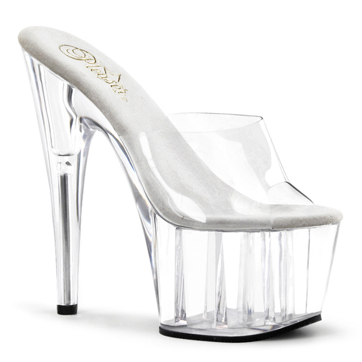 White clear hot sale platform heels