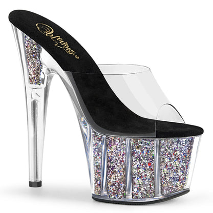 ADORE-701CG Pleasers Sexy 7 Inch Heel Glitter Filled Platform Pole Dancing Shoes