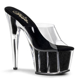 Black Glitter 7 Inch Pole Dance Exotic Heels -  Pleaser ADORE-701G