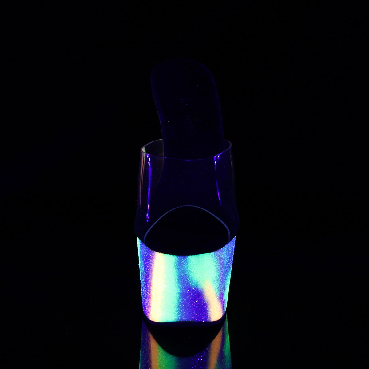 ADORE-701GXY 7" Heel Clear Neon Glitter Pole Dancer Shoes-Pleaser- Sexy Shoes Alternative Footwear