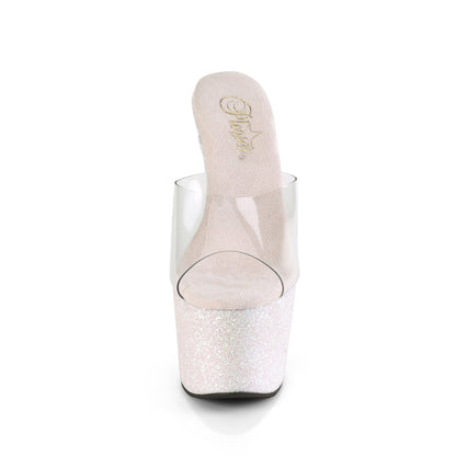ADORE-701HMG 7" Heel Clear Opal Glitter Pole Dancer Shoes-Pleaser- Sexy Shoes Alternative Footwear