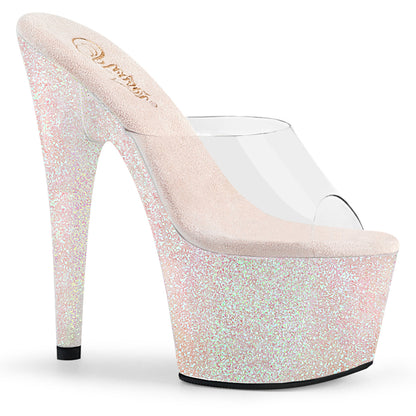ADORE-701HMG 7" Heel Clear Opal Glitter Pole Dancer Shoes-Pleaser- Sexy Shoes