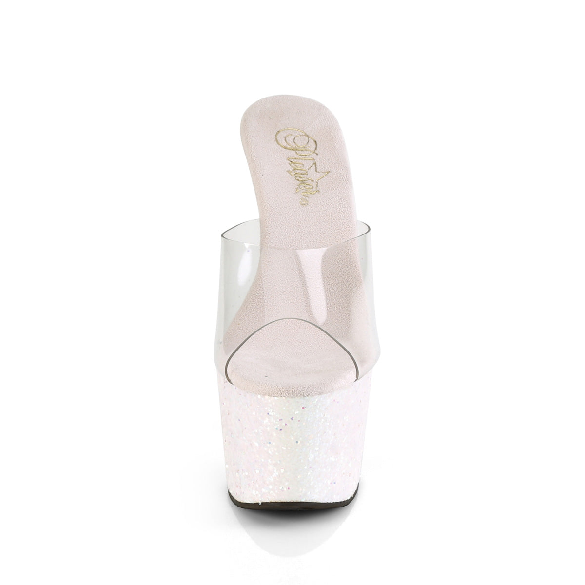 ADORE-701LG 7" Heel Clear Opal Glitter Platform Sexy Shoes-Pleaser- Sexy Shoes Alternative Footwear