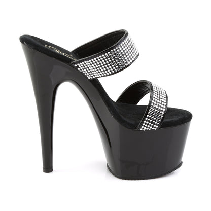 ADORE-702-2 Pleaser 7" Heel Black Strippers Platform Sandals-Pleaser- Sexy Shoes Fetish Heels