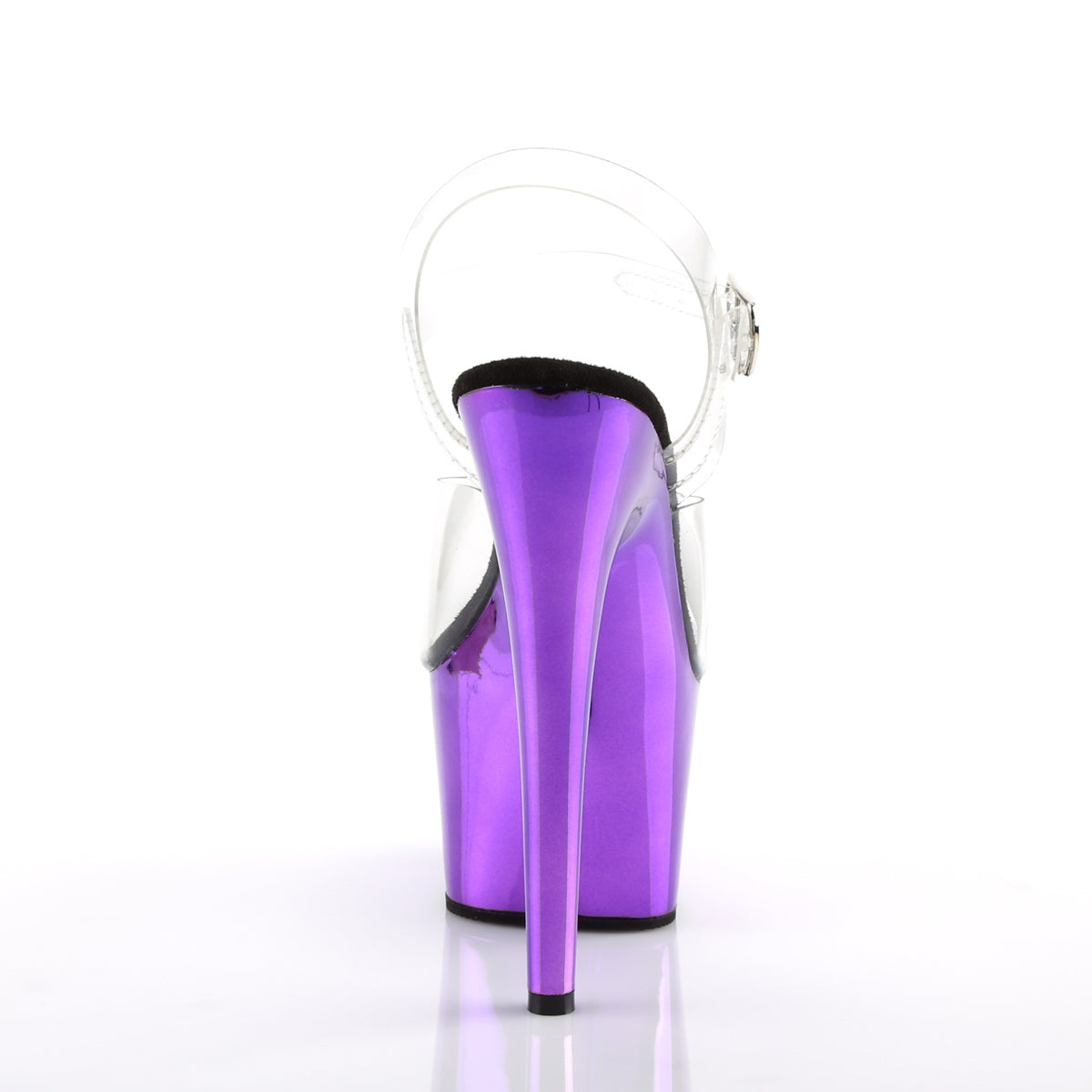 ADORE-708 7" Heel Clear Purple Chrome Pole Dancer Sandals-Pleaser- Sexy Shoes Fetish Footwear