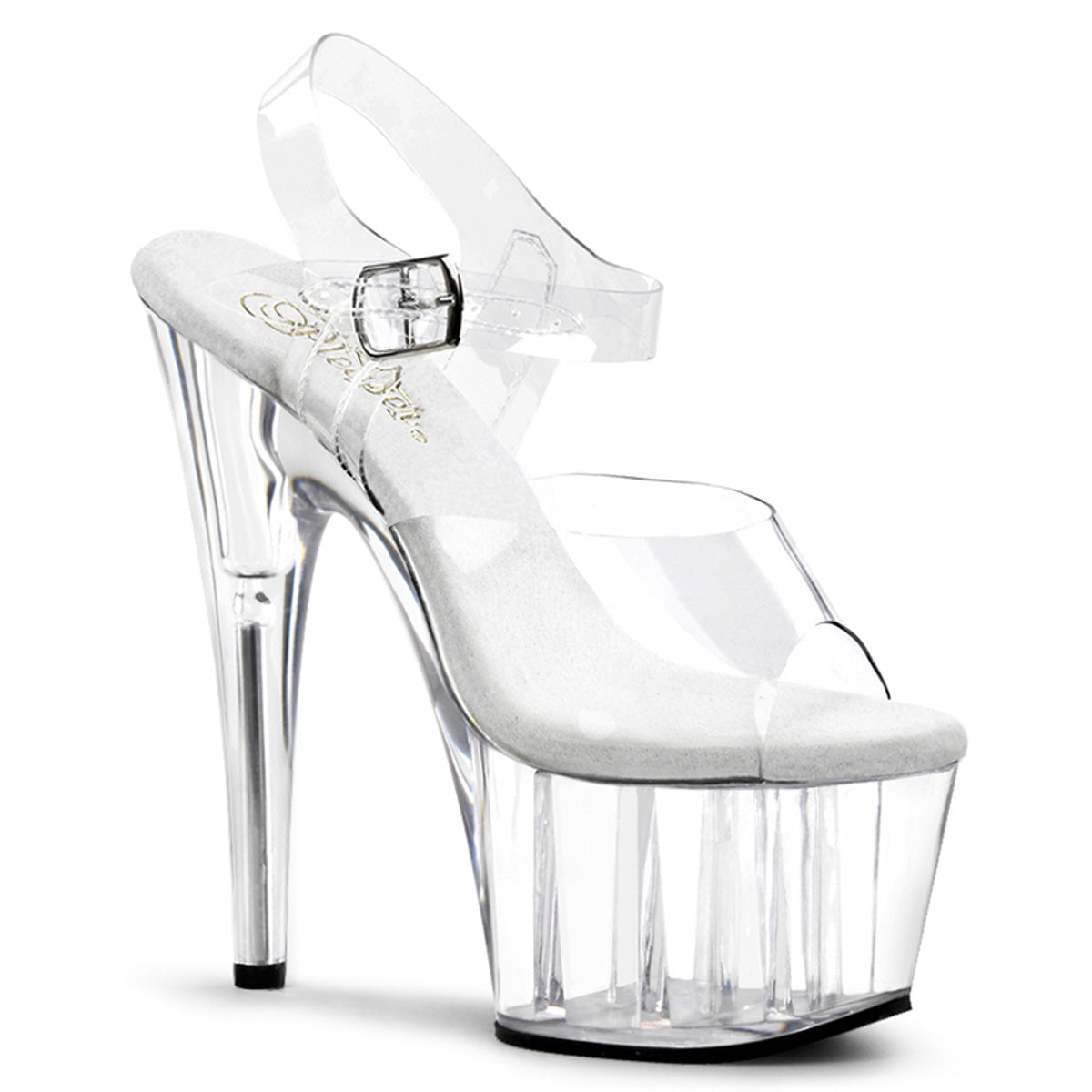 ADORE-708 Pleasers 7 Inch Heel Clear Sexy Sandals