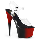 Adore-708br Pleaser 7 "Tacón rojo Red Black Ombre Platform Pole Dancer Heels