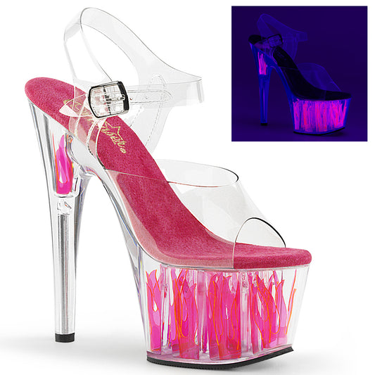 Pleaser ADO708 Clear/Clear/Hot Pink Sexy Shoes Discontinued Sale Stock
