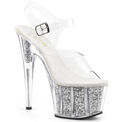 Adore-708G Sexy Clear Silver Glitter Inserții Pantofi sexy