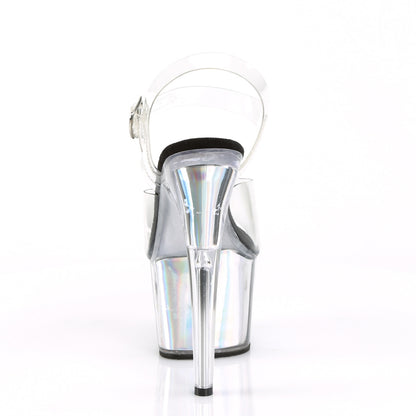ADORE-708HGI Sexy 7" Heel Clear Silver Hologram Sexy Shoes-Pleaser- Sexy Shoes Fetish Footwear