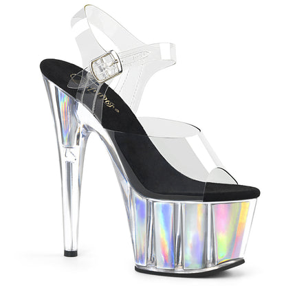 ADORE-708HGI Sexy 7 "Heel Clear Silver Holograma Zapatos Sexy