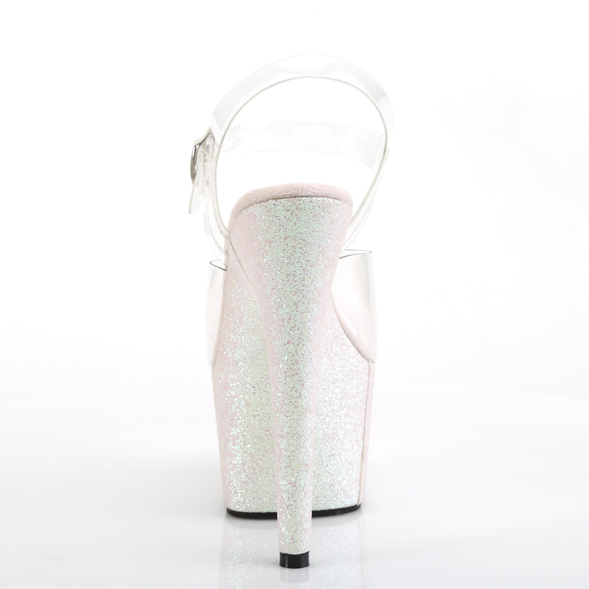 ADORE-708HMG Sexy 7" Heel Clear Opal Glitter Pole Shoes-Pleaser- Sexy Shoes Fetish Footwear