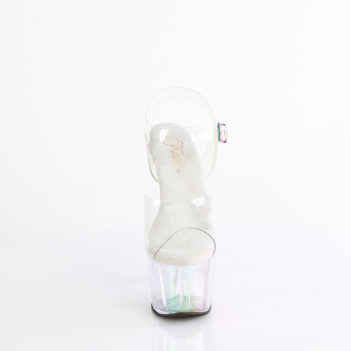 adore 708ht pleaser clear holo tinted shoes