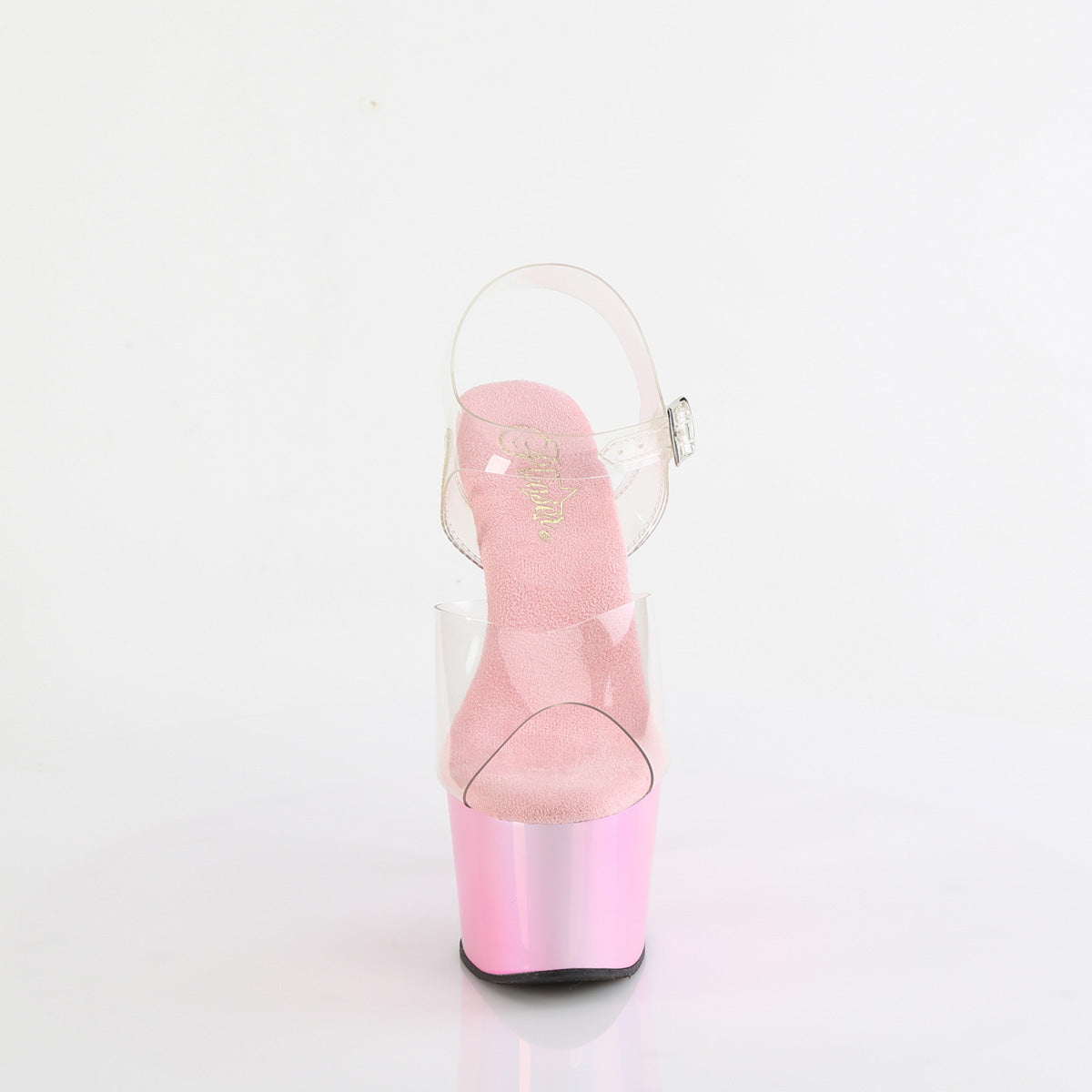 ADORE-708LQ Pleaser 7 Inch Baby Pink Hologram Platform Pole Dancing Heels