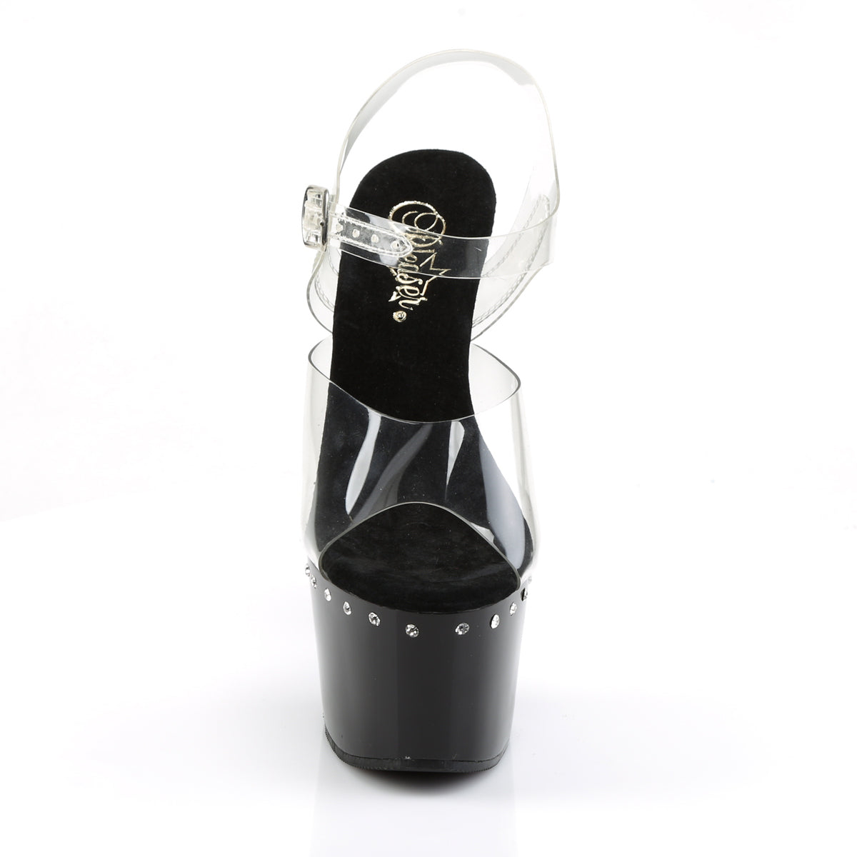 ADORE-708LS 7" Heel Clear and Black Pole Dancing Shoes-Pleaser- Sexy Shoes Alternative Footwear