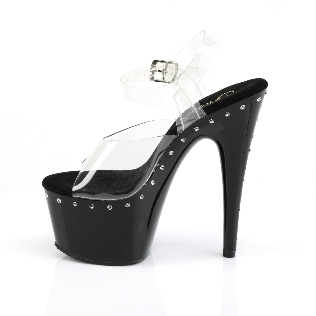 ADORE-708LS 7" Heel Clear and Black Pole Dancing Shoes-Pleaser- Sexy Shoes Pole Dance Heels