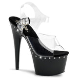 Clear Black 7 Inch Strippers Platform Shoes -  Pleaser ADORE-708LS