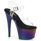 ADORE-708MCH Pleaser 7 Inch Purple-Green Matte Platform Pole Dancing Heels