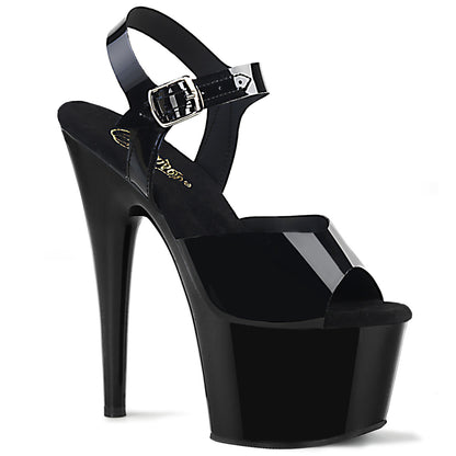 ADORE-708N Pleasers Sexy 7 Inch Heel Black Pole Dancer Shoes
