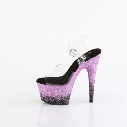 ADORE-708SS Pleaser Black-Purple Multi Glitter Platform Pole Dancing Heels