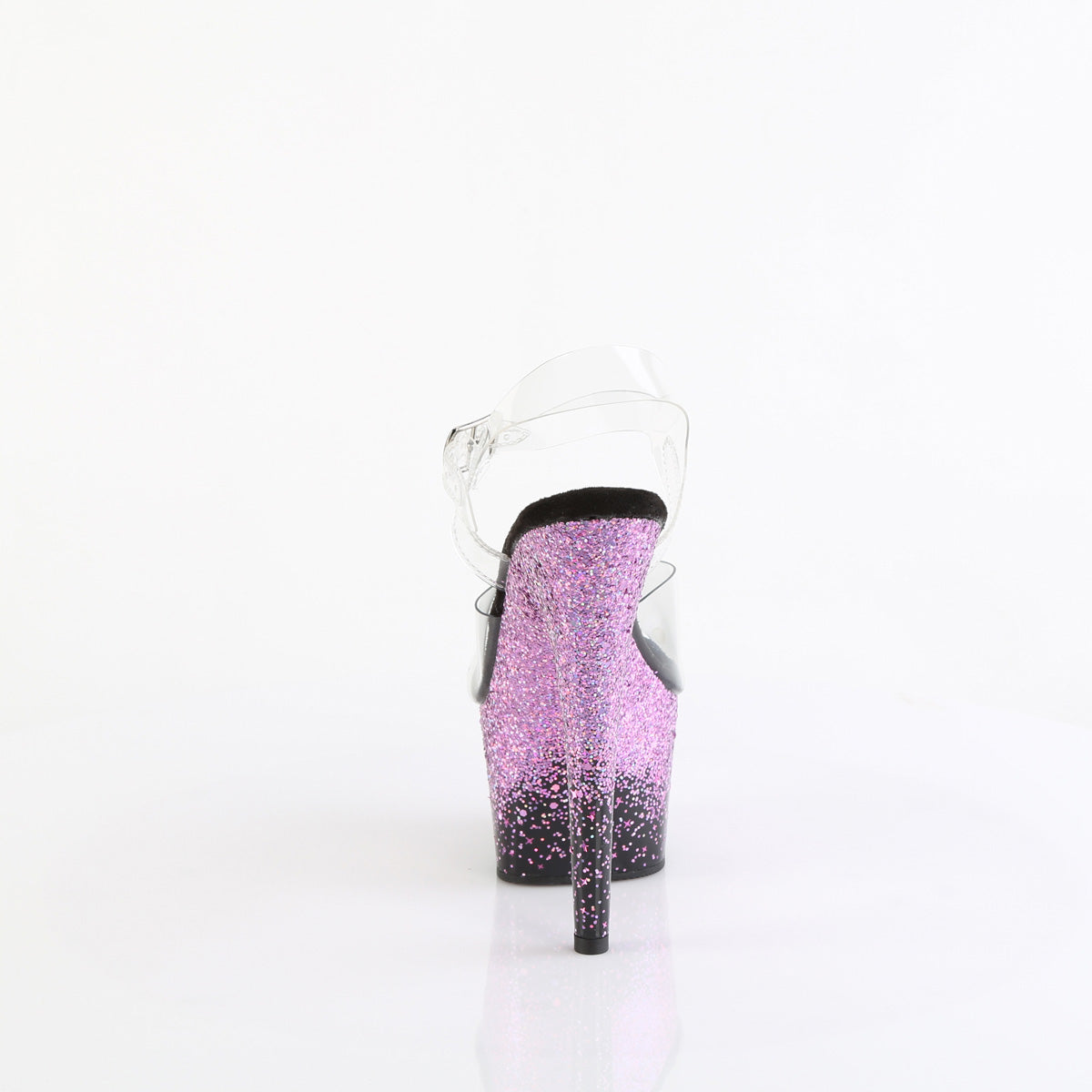 ADORE-708SS Pleaser Black-Purple Multi Glitter Platform Pole Dancing Heels