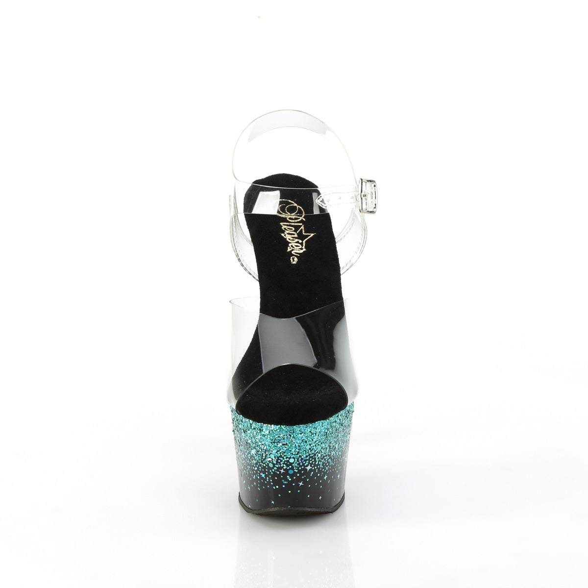 adore 708ss pleaser clr blk turquoise multi glitter platforms exotic dancing