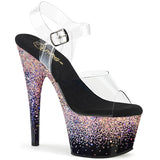 ADORE-708SS Pleaser Black-Dusty Blush Multi Glitter Pole Dancing Heels