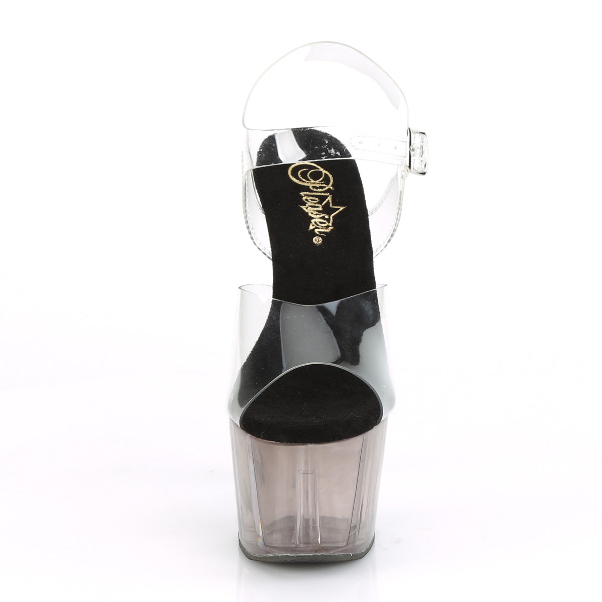 ADORE-708T 7" Heel Clear and Smoke Tinted Pole Dancing Shoes-Pleaser- Sexy Shoes Alternative Footwear